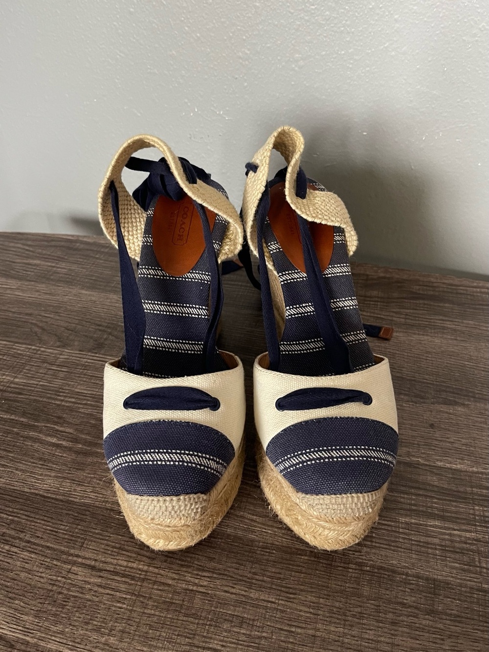Coach Fern Ankle-tie Espadrille Wedge Sandals - Picture 7 of 16